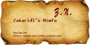 Zakariás Nimfa névjegykártya